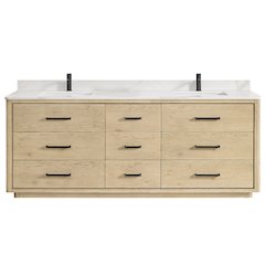 Porto 84" Free-standing Double Bath Vanity in Aged Natural Oak