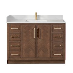 Jakarta 48" Freestanding Single Bath Vanity in Aged Dark Brown Oak