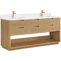 Harbin 72" Free-standing Double Bath Vanity in Washed Ash Grey