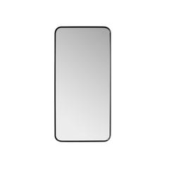 Mutriku 18 in. W x 36 in. H Rectangle Metal Wall Mirror in Brushed Black