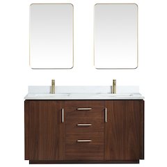 San 60M" Free-standing Double Bath Vanity in Natural Walnut