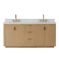 Cádiz 72in. Free-standing Double Bathroom Vanity in Washed Ash Grey