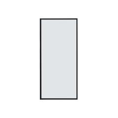 Arcos 34" W x 74" H Framed Fixed Glass Panel in Matte Black