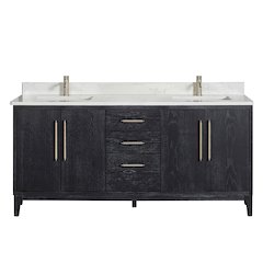 Gara 72" Free-standing Double Bath Vanity in Fir Wood Black