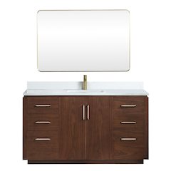 San 60" Free-standing Single Bath Vanity in Natural Walnut