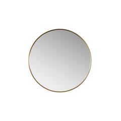 Cascante 35.4 in. W x 35.4 in. H Round Metal Wall Mirror in Brushed Gold