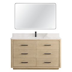 Porto 55" Free-standing Single Bath Vanity in Aged Natural Oak