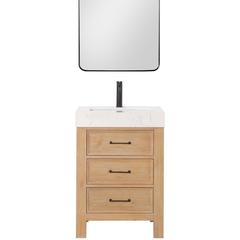 Free-standing Single Bathroom Vanity with Composite top and Mirror
