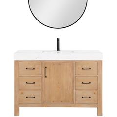 Free-standing Single Bathroom Vanity with Composite top and Mirror