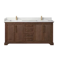 Tokyo 72" Freestanding Double Bath Vanity in Aged Dark Brown Oak