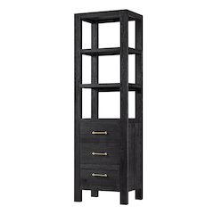 León 22in. Black Storage Cabinet for Bathroom, Kitchen and Living Room