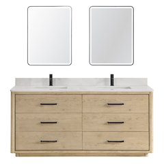 Porto 72" Free-standing Double Bath Vanity in Aged Natural Oak
