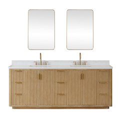 Cádiz 84in. Free-standing Double Bathroom Vanity in Washed Ash Grey