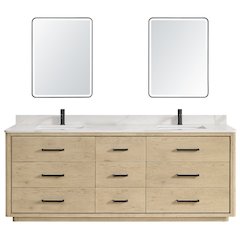 Porto 84" Free-standing Double Bath Vanity in Aged Natural Oak