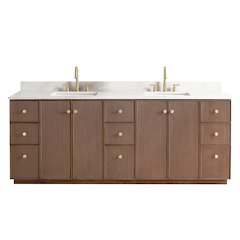 Oza 84" Free-standing Double Bath Vanity in Aged Dark Brown Oak