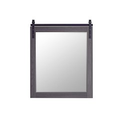 Cortes 32" Rectangular Bathroom Vanity Barndoor Wall Mount Mirror in Oak