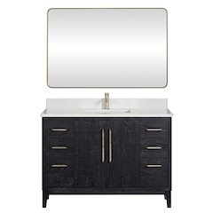 Gara 48" Free-standing Single Bath Vanity in Fir Wood Black