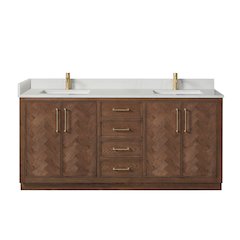 Jakarta 72" Freestanding Double Bath Vanity in Aged Dark Brown Oak
