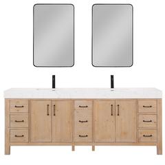Free-standing Double Bathroom Vanity with Composite top and Mirror