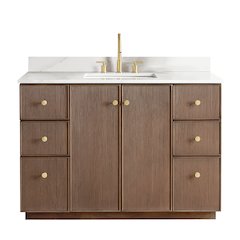 Oza 48" Free-standing Single Bath Vanity in Aged Dark Brown Oak