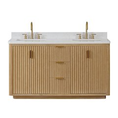 Cádiz 60in. Free-standing Double Bathroom Vanity in Washed Ash Grey