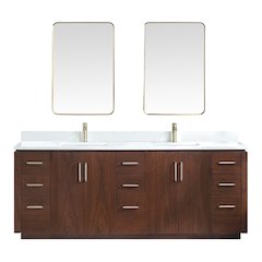 San 84" Free-standing Double Bath Vanity in Natural Walnut