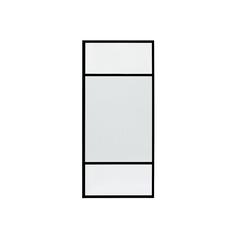 Tafalla 34" W x 74" H Framed Fixed Glass Panel in Matte Black