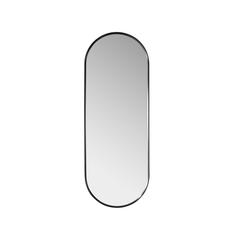 Luarca 18 in. W x 48 in. H Oval Metal Wall Mirror in Brushed Black