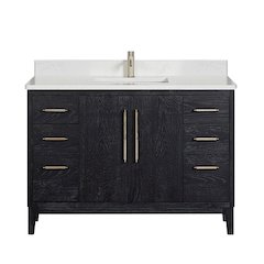 Gara 48" Free-standing Single Bath Vanity in Fir Wood Black