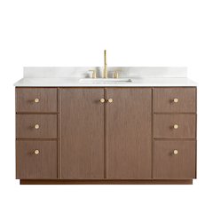 Oza 60" Free-standing Single Bath Vanity in Aged Dark Brown Oak