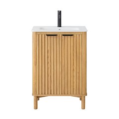 Mumbai 24" Free-standing Single Bath Vanity in Oak Weathering Light Brown
