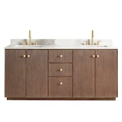 Oza 72" Free-standing Double Bath Vanity in Aged Dark Brown Oak
