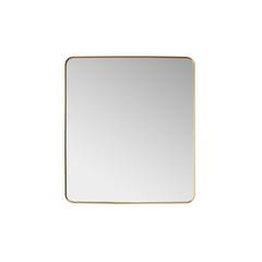 Mutriku 32 in. W x 36 in. H Rectangle Metal Wall Mirror in Brushed Gold