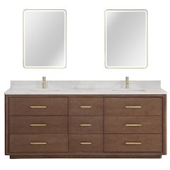Porto 84" Free-standing Double Bath Vanity in Aged Dark Brown Oak