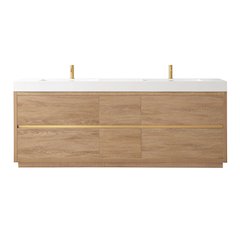 Huesca 84" Double Sink Bath Vanity in North American Oak