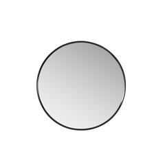 Cascante 28 in. W x 28 in. H Round Metal Wall Mirror in Brushed Black