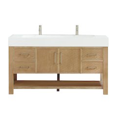 Vera 60" Free-standing Single Bath Vanity in Washed Ash Grey