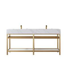 Vanity with stainless steel bracket match with stone Countertop Without Mirror