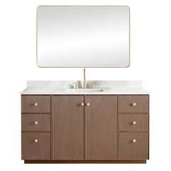 Oza 60" Free-standing Single Bath Vanity in Aged Dark Brown Oak