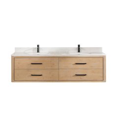 Cristo 72" Floating Double Bath Vanity in Fir Wood Brown