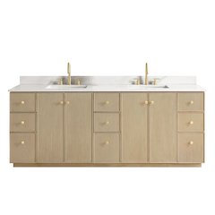 Oza 84" Free-standing Double Bath Vanity in Aged Natural Oak