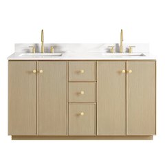 Oza 60M" Free-standing Double Bath Vanity in Aged Natural Oak