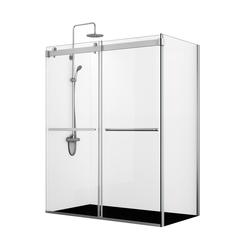Rectangle Double Sliding Frameless Shower Enclosure in Polished Chrome