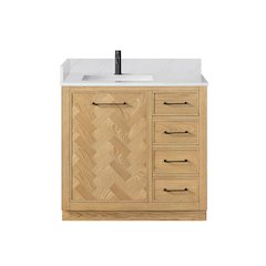 Jakarta 36" Freestanding Single Bath Vanity in Oak Weathering Light Brown