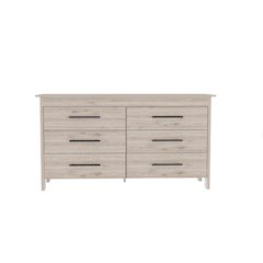 HMS 6 Drawer Double Dresser Light Gray MDF