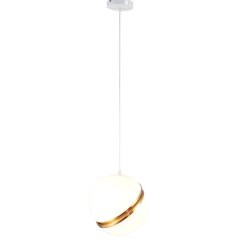 1-Light Gold Single Pendant With A White Acrylic Shade