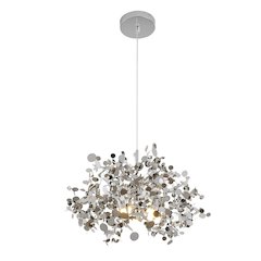 3-Light Chrome Stainless Steel Sparkle Confetti Pendant