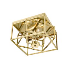 4-Light Gold Interlocked Box Flush Mount