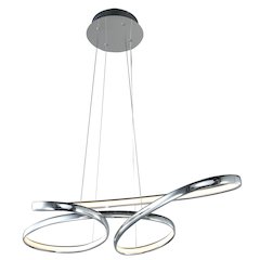 3-Light Dimmable Chrome LED Chandelier With White Acrylic Diffusers