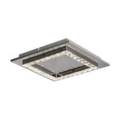 1-Light Chrome LED Chandelier With Clear Crystals